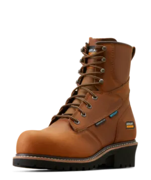 Ariat Boots, 8 Inch Logger Shock Shield Waterproof Composite Toe Work Boot, 10050840,  COPPER BROWN