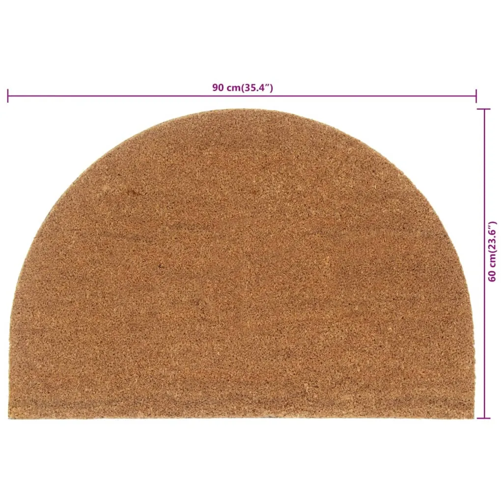 Door Mat Natural Half Round 60x90 cm Tufted Coir