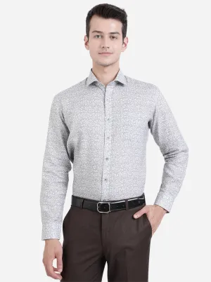 Light Grey Solid Slim Fit Formal Shirt | JadeBlue