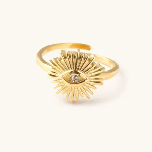 Stef Evil Eye Sunburst Ring